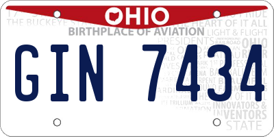 OH license plate GIN7434