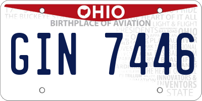 OH license plate GIN7446