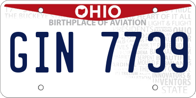 OH license plate GIN7739