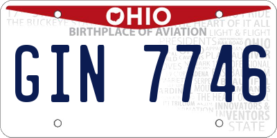 OH license plate GIN7746