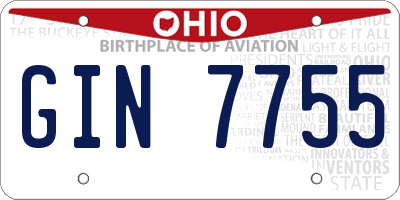 OH license plate GIN7755