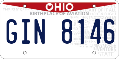 OH license plate GIN8146