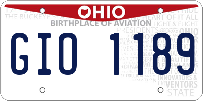 OH license plate GIO1189