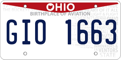 OH license plate GIO1663