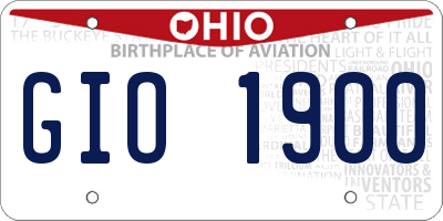 OH license plate GIO1900