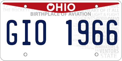 OH license plate GIO1966