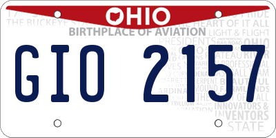 OH license plate GIO2157