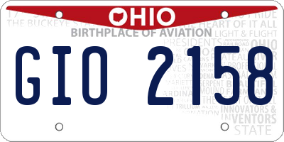 OH license plate GIO2158