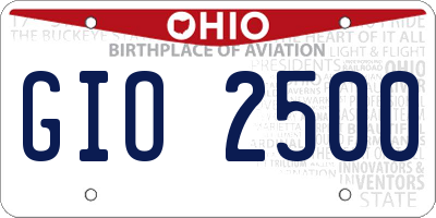 OH license plate GIO2500