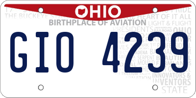 OH license plate GIO4239