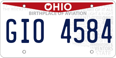 OH license plate GIO4584