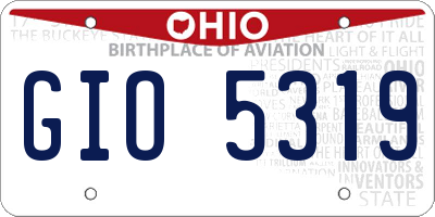 OH license plate GIO5319