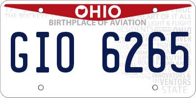 OH license plate GIO6265
