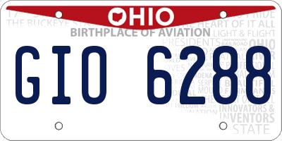 OH license plate GIO6288