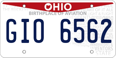 OH license plate GIO6562