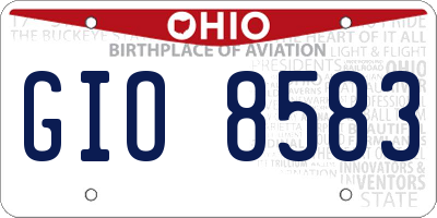 OH license plate GIO8583