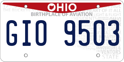 OH license plate GIO9503
