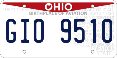 OH license plate GIO9510