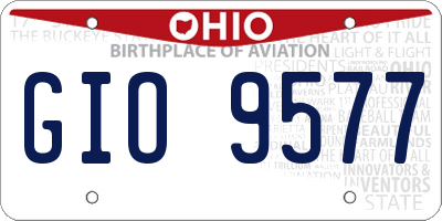 OH license plate GIO9577