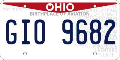 OH license plate GIO9682