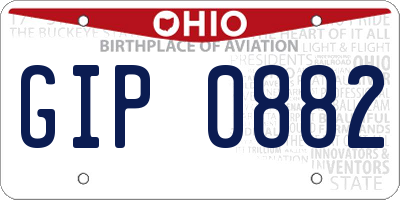 OH license plate GIP0882