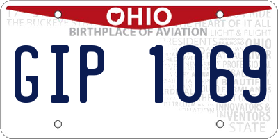 OH license plate GIP1069