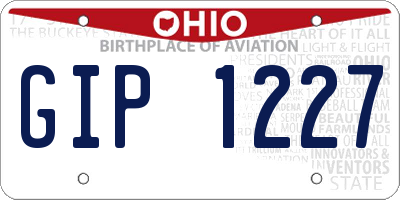 OH license plate GIP1227