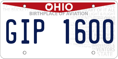OH license plate GIP1600