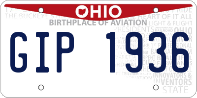 OH license plate GIP1936