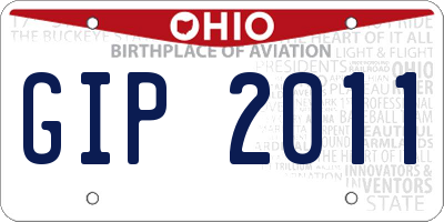 OH license plate GIP2011
