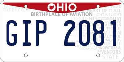 OH license plate GIP2081