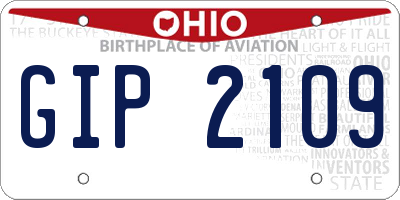 OH license plate GIP2109