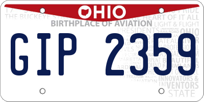 OH license plate GIP2359