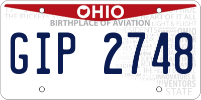OH license plate GIP2748