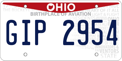 OH license plate GIP2954