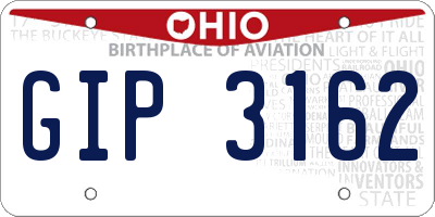 OH license plate GIP3162