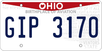 OH license plate GIP3170