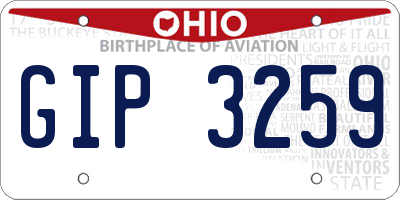 OH license plate GIP3259