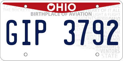 OH license plate GIP3792