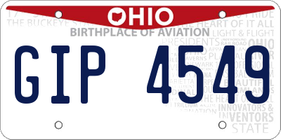 OH license plate GIP4549