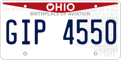 OH license plate GIP4550