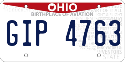 OH license plate GIP4763