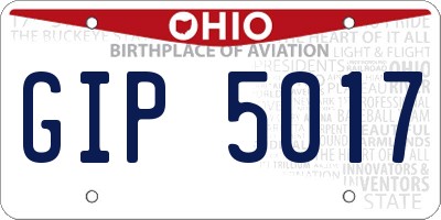 OH license plate GIP5017