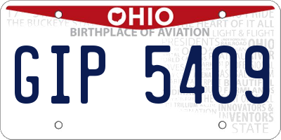 OH license plate GIP5409