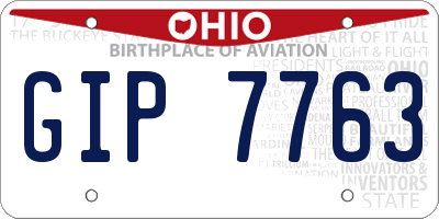 OH license plate GIP7763
