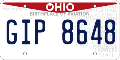 OH license plate GIP8648