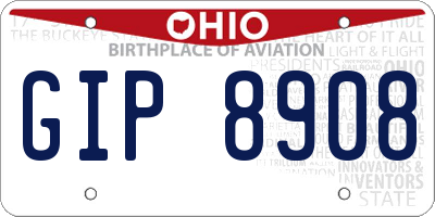 OH license plate GIP8908