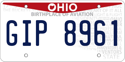 OH license plate GIP8961