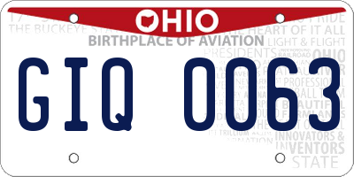 OH license plate GIQ0063