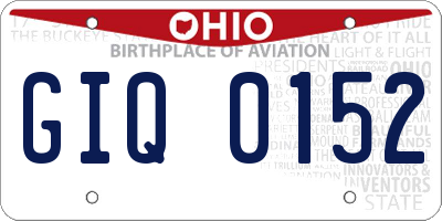 OH license plate GIQ0152